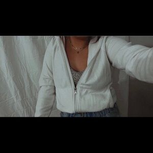 White zip up